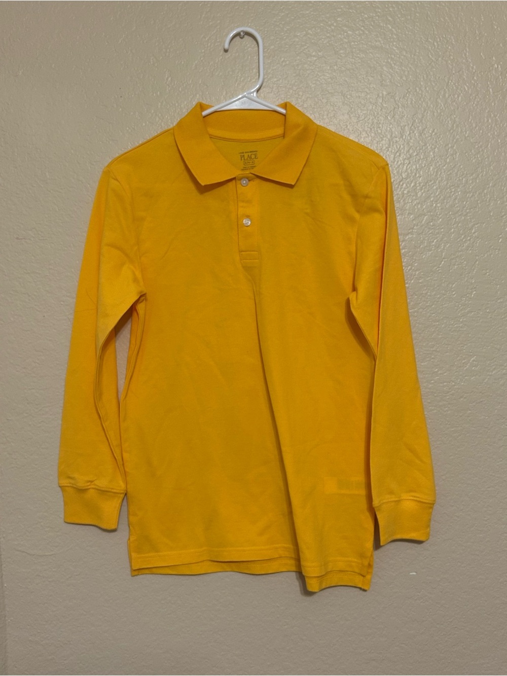 The Children's Place Boy's Uniform Long-Sleeve Pique Polo XL(14) New Yellow